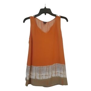 Eddie Bauer Orange Tank Top with V-Neck and Lightweight Fabric Size S Small